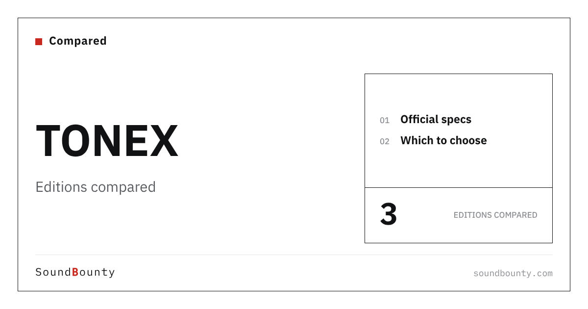 TONEX Editions Compared: Free CS, TONEX or MAX?