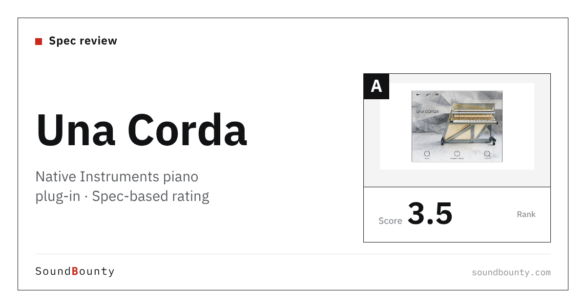 Native Instruments Una Corda piano plug-in: features and spec-based rating