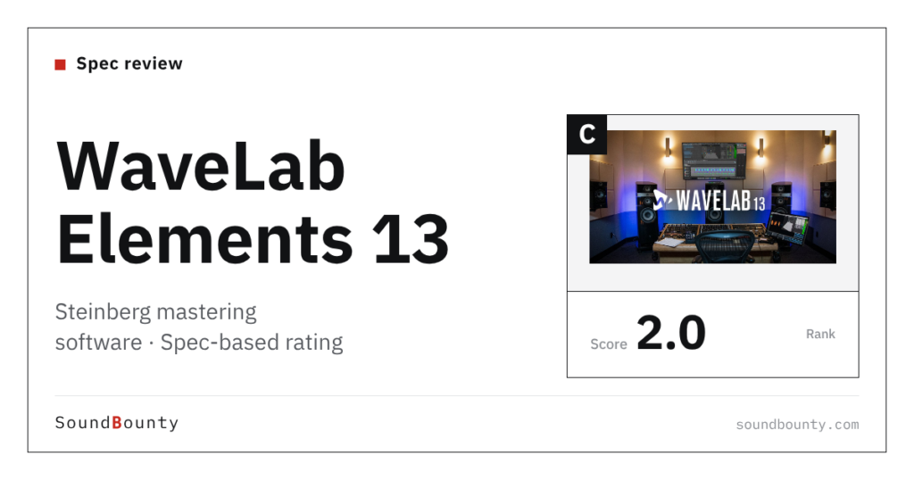 Steinberg WaveLab Elements 13 mastering software: features and spec-based rating