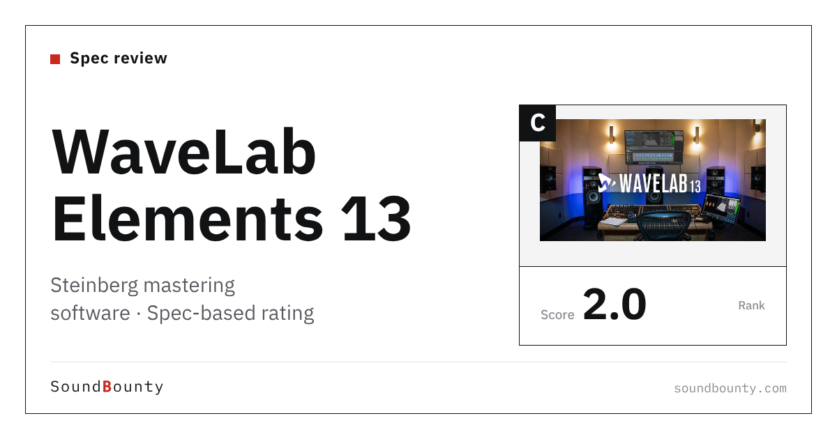 Steinberg WaveLab Elements 13 mastering software: features and spec-based rating