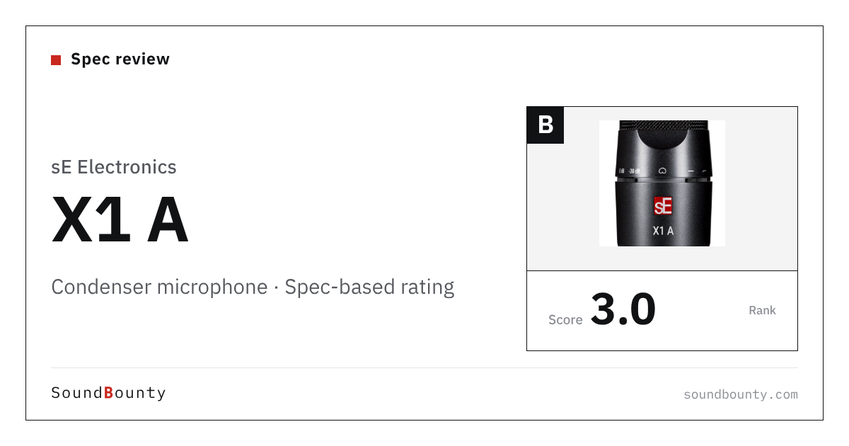 sE Electronics X1 A condenser microphone: features and spec-based rating