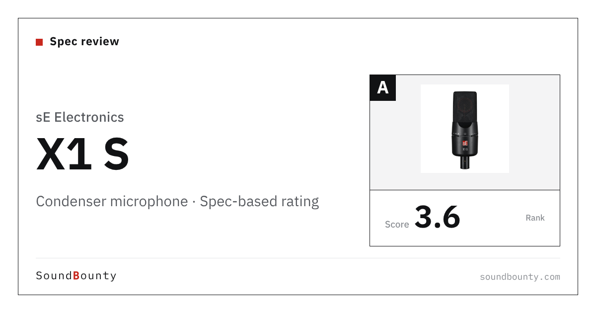 sE Electronics X1 S condenser microphone: features and spec-based rating