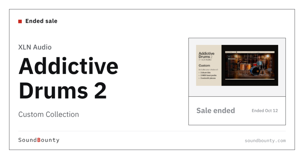XLN Audio Addictive Drums 2 Custom Collection is 40% off at Plugin Boutique ($107, until Oct 12)