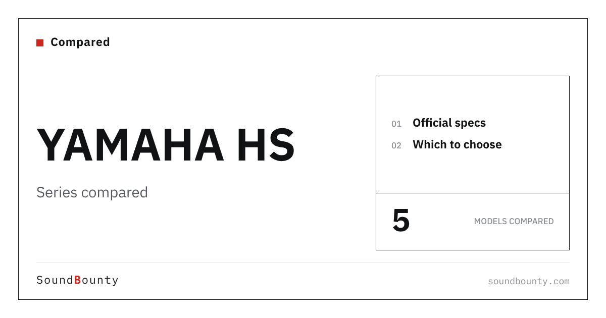 YAMAHA HS Series Compared: HS3, HS4, HS5, HS7, HS8 by Official Specs