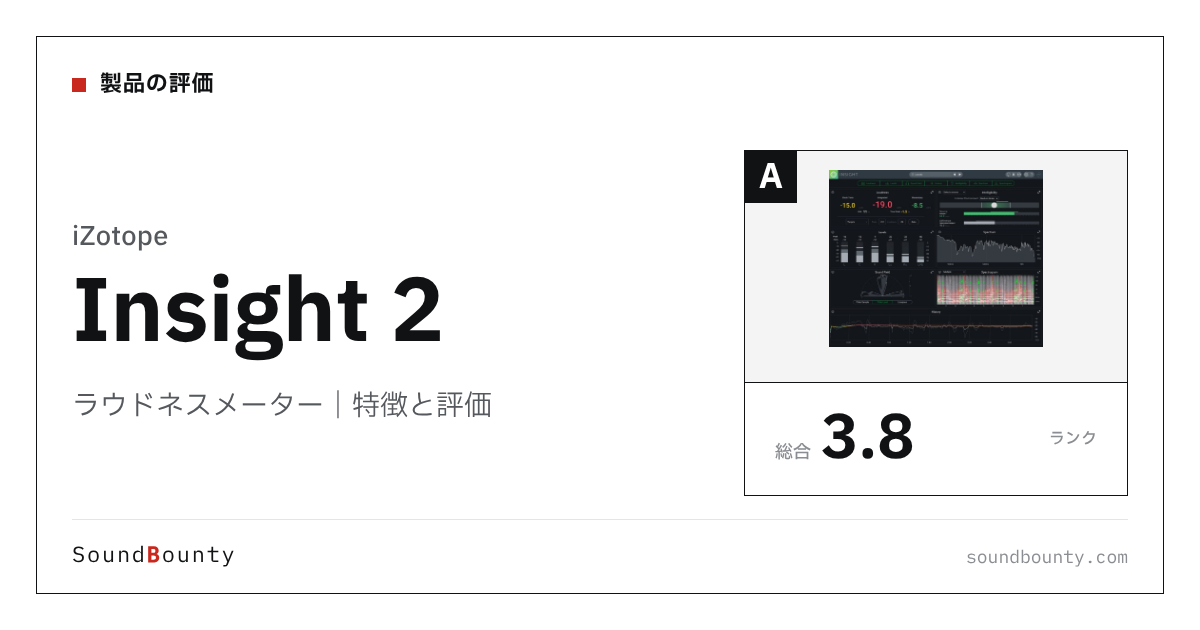 iZotopeのラウドネスメーター「Insight 2」の特徴と評価
