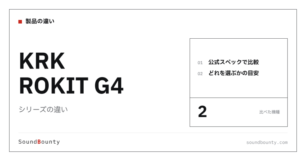 KRK ROKIT G4シリーズの違い｜ROKIT 5 G4・ROKIT 7 G4を公式スペックで比べてどれを選ぶか