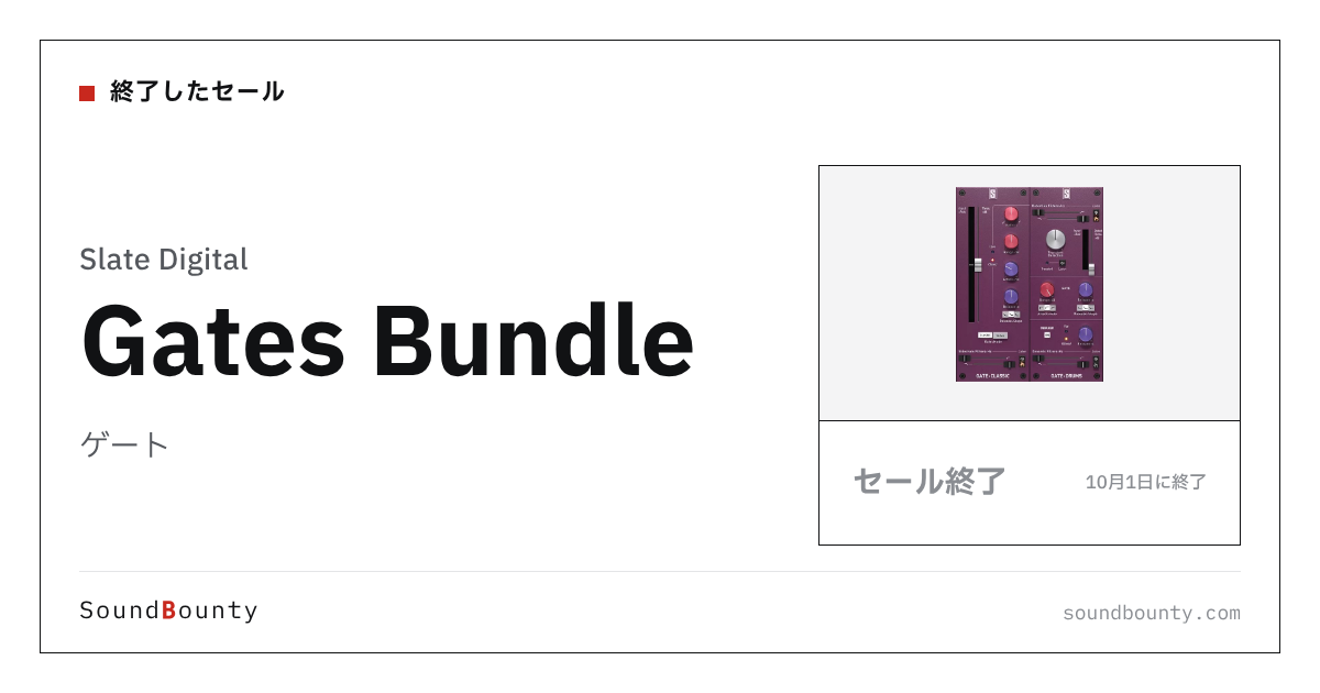 ゲート「Gates Bundle」のセール(10月1日に終了)