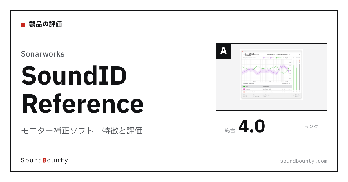 Sonarworksのモニター補正ソフト「SoundID Reference」の特徴と評価