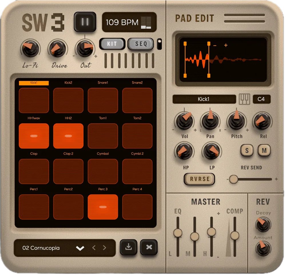 Synthwave Drums V3の画面