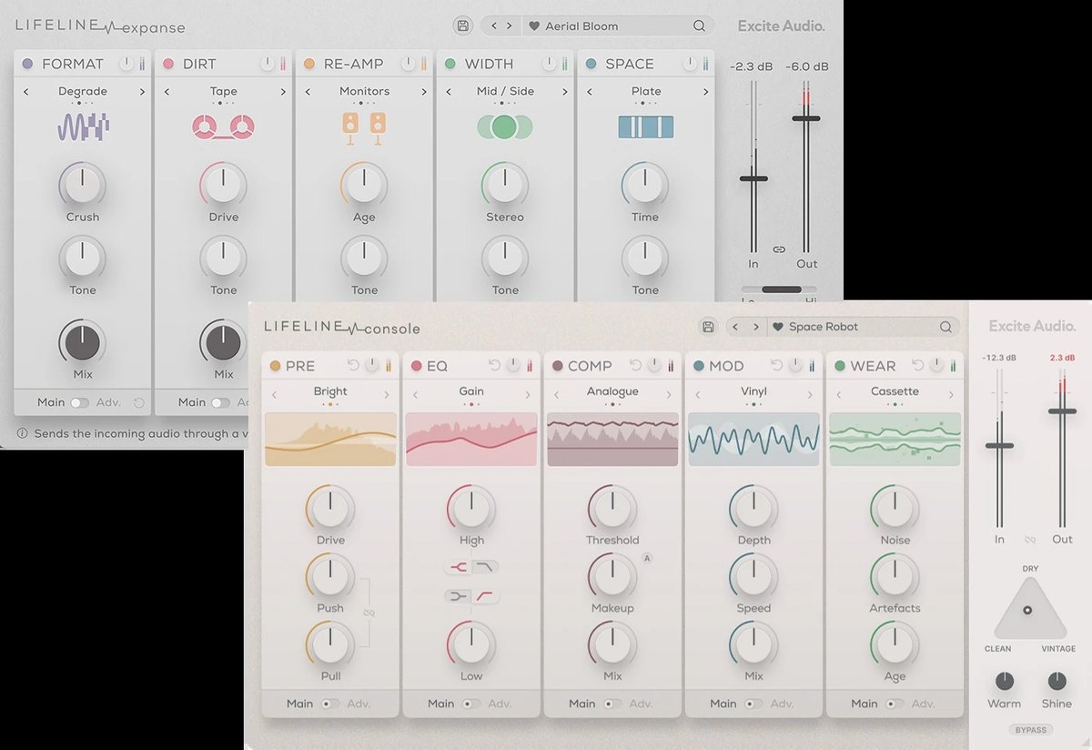 Lifeline ExpanseとLifeline Consoleの画面が、重なって並んでいる