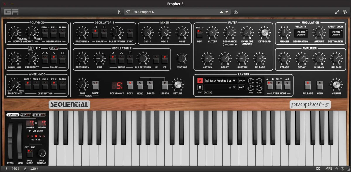 Prophet~5の画面