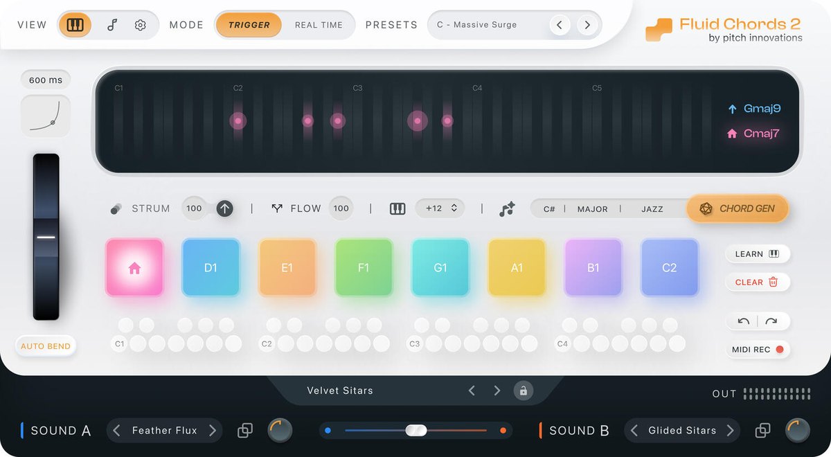 Fluid Chords 2の画面