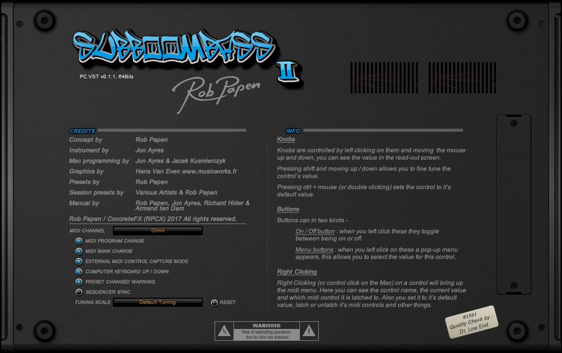 SubBoomBass 2の画面(2)