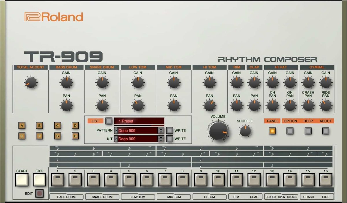 TR-909の画面