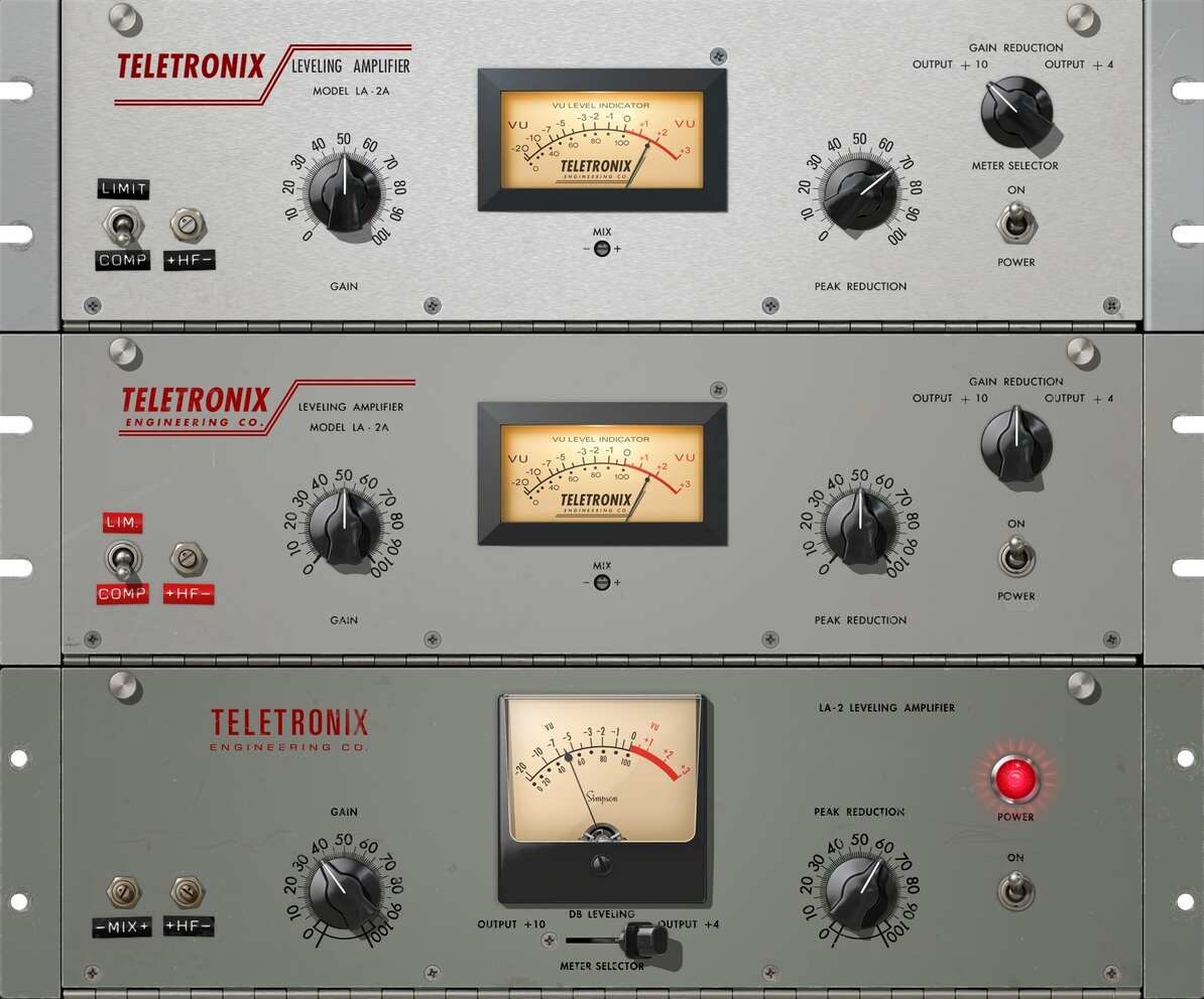 LA-2A Silver、LA-2A Gray、LA-2の3つの画面が、縦に並んでいる